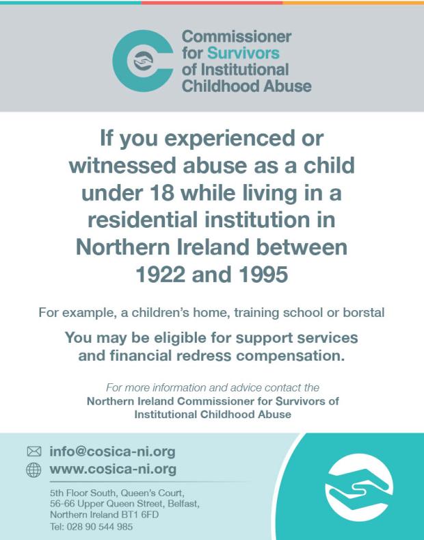 Commissioner's poster if you experienced or witnesses child abuse in Northern Ireland