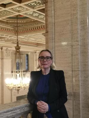 Photograph of Commissioner for Survivors of Institutional Childhood Abuse, Fiona Ryan, at Parliament Buildings, Stormont